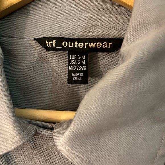 Zara Blue Belted Trench Coat S-M - Picture 4 of 8